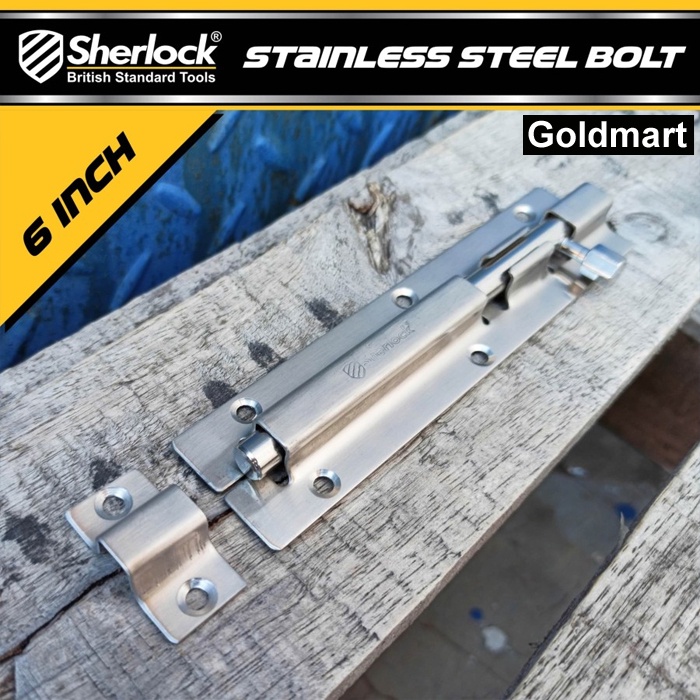 Grendel Slot Kunci Pintu Sherlock Stainless Steel 6 Inch