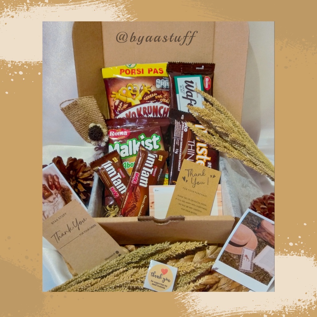 

[ SMALL ] Promo Hampers Snack Box Murah Kado Ulangtahun Hadiah Wisuda Byaa Stuff / Gift Box / Kado Hadiah