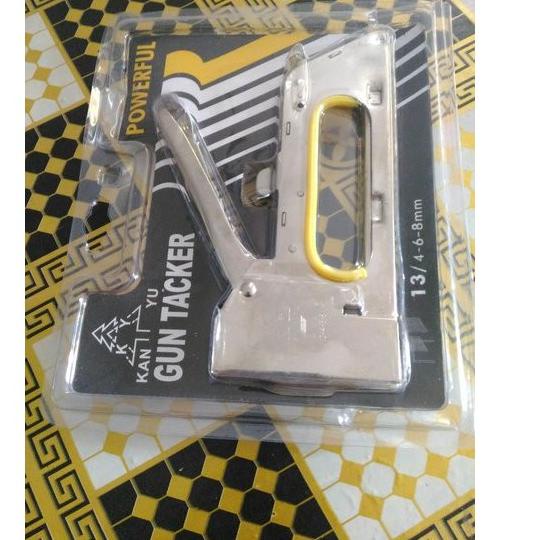 

Berkualitas! STEPLER/GUNTAKER/STEPLES TEMBAK+REFFIL 8mm untuk BANNER,Sepanduk,JOK Motor