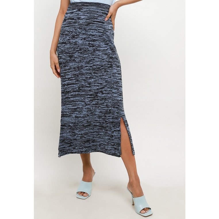 Noir Sur Blanc Skirt Black Blue Twisted