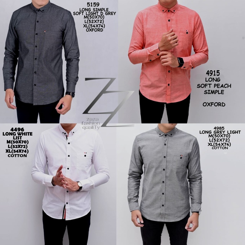 Baju Kemeja Hem Atasan Pria Polos Hijau Army Kasual Formal Katun Lengan Panjang Pria Cowok Laki Laki