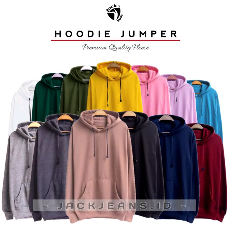 [ PREMIUM QUALITY ] Jaket Hoodie Polos Pria Wanita Sweater Tebal JACKJEANS.ID