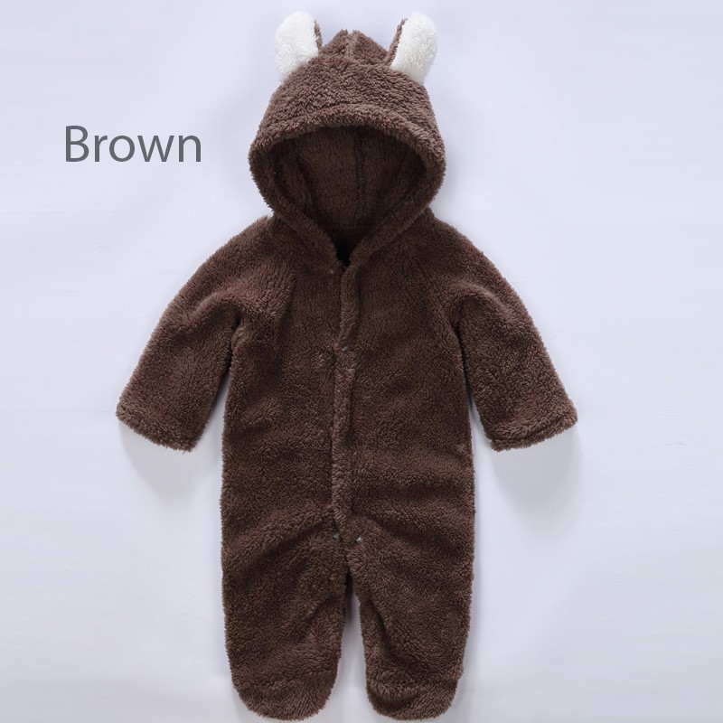 Jumpsuit Bayi Baru Lahir Hoodie Lengan Panjang Bahan Katun Hangat Jaket Baby New Born Kostum