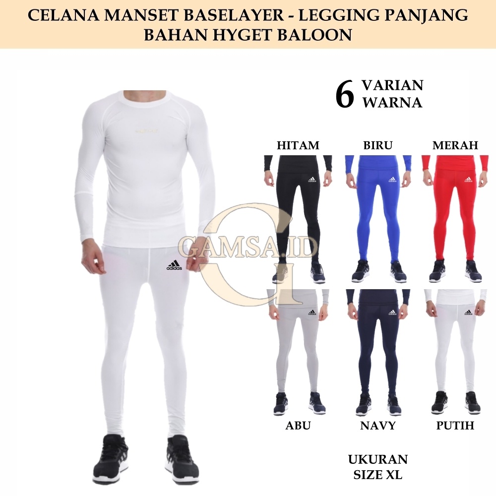 CELANA MANSET SIZE XL PRIA WANITA - CELANA BASELAYER PANJANG DALEMAN MANGSET LEGGING OLAHRAGA SPORT BOLA FUTSAL