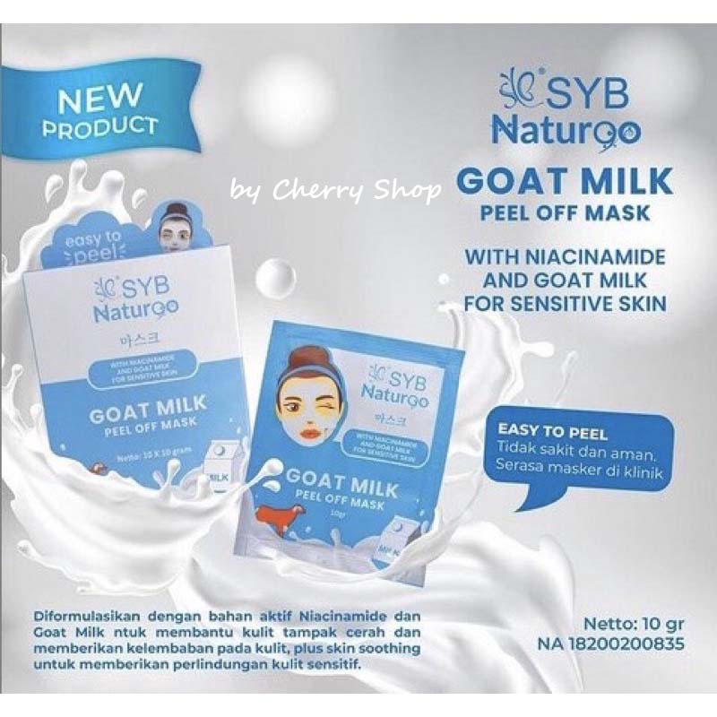 [10GR] [BPOM] SYB NATUR90 Peel Off Mask Goat milk | Diamond | Gold | Charcoal Naturgo | Chocolate | Green Tea | Aloe Vera | Strawberry | Acne Jerawat Masker Wajah (✔BPOM) 10gr