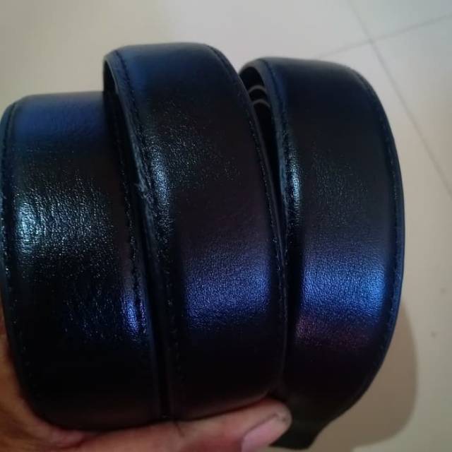 Sabuk Ikat Pinggang Tanpa Gesper Kulit Asli JAMINAN Untuk Ukuran Gesper lbr 3cm hitam