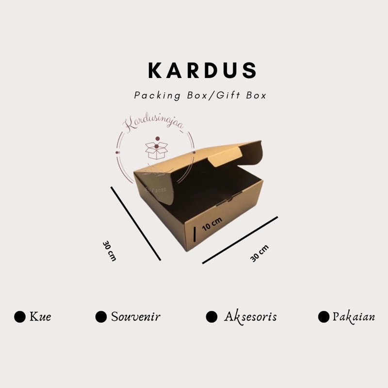 

KARDUS GIFT BOX PACKING KOTAK 30X30X10 KOTAK DIE CUT EASY USAGE