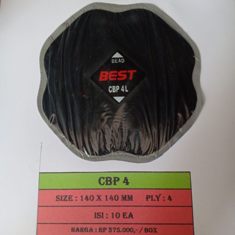 CBP 4 - Bestpatch Tambal Ban Luar Tyre Patch - Bestpatch - Ukuran 140x140mm 1 Box