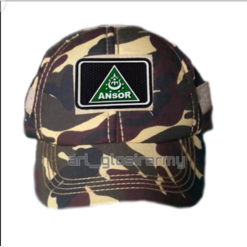 TOPI BDU LORENG ANSOR/BANSER plus PATCH RUBBER tempelan karet emblem