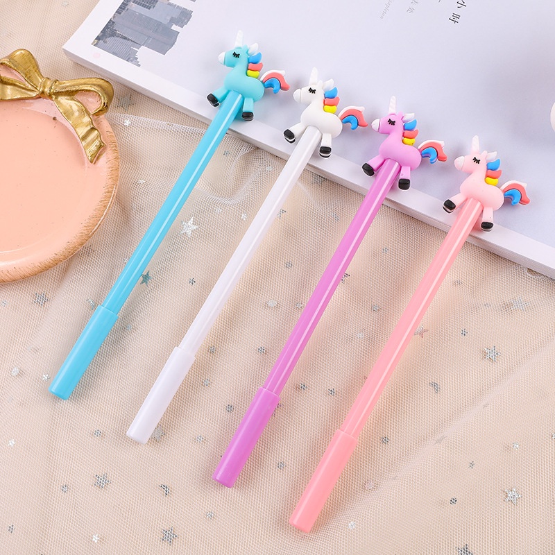 Pulpen Karakter Lucu / Pulpen Gel Premium Rainbow Unicorn