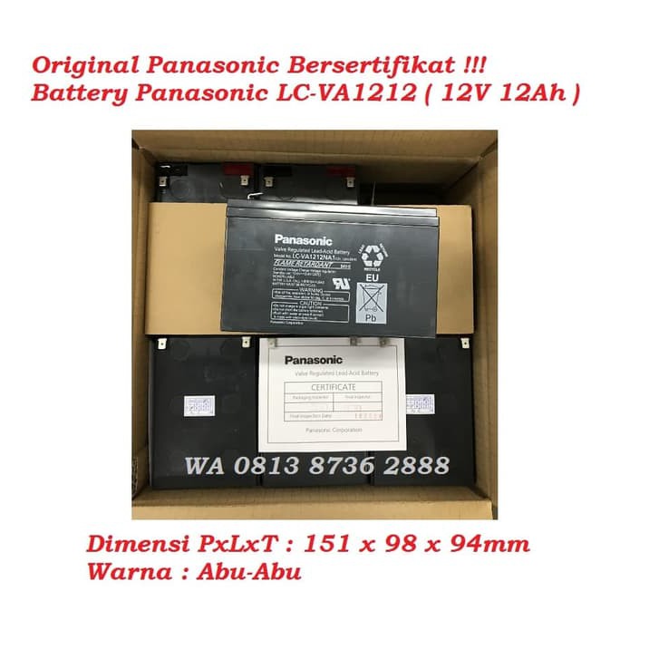 BATTERY PANASONIC 12V 12AH aki Baterai kering Panasonic 12V 12Ah