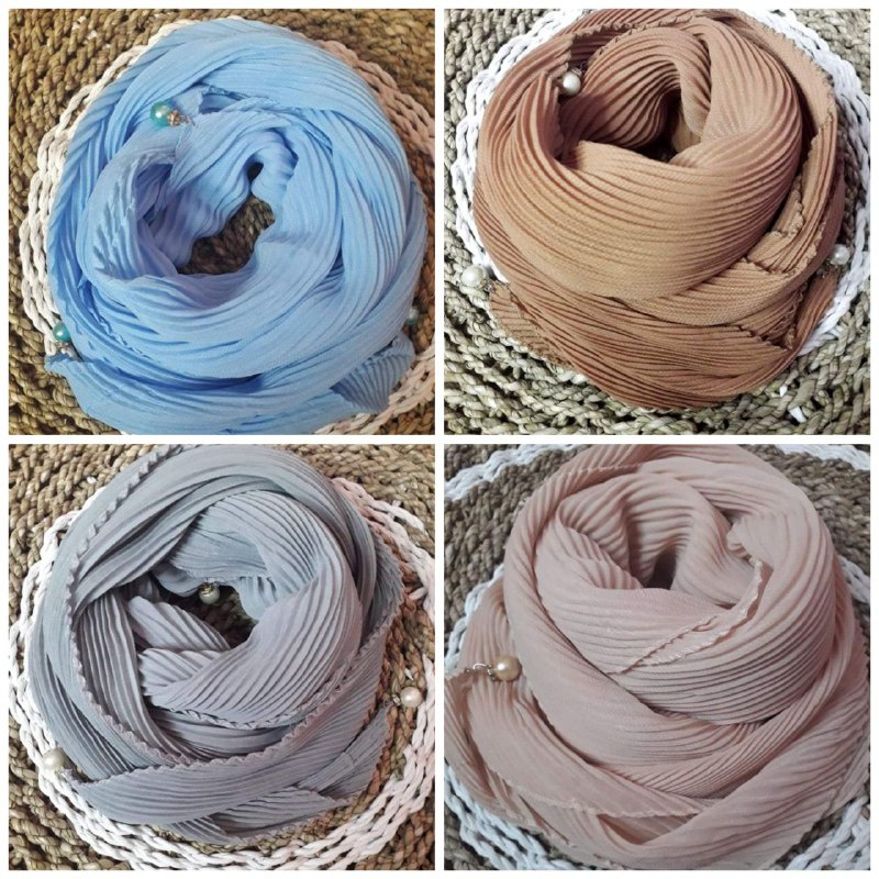 JILBAB KERUDUNG Hijab Segi Empat Plisket/Plisket