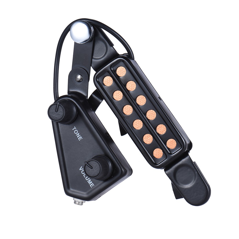 taffSTUDIO Pickup Gitar Akustik 12 Hole dengan Tone Volume Control - P-011 - Black