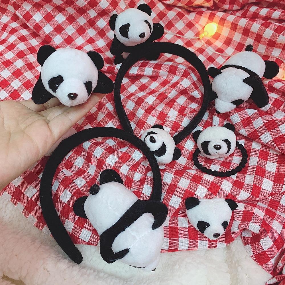 Aksesoris Panda Mewah Kartun Lucu Aksesoris Rambut Band Ikat
