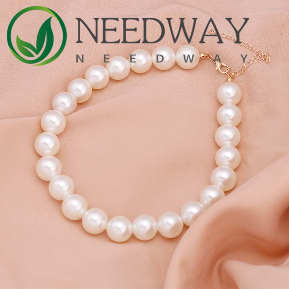 Needway  Party Gifts Women Necklaces Sweet Clavicle Chains Pearl Chokers Minimalism Elegant Beaded Girls Ladies Choker Vintage Korean Style