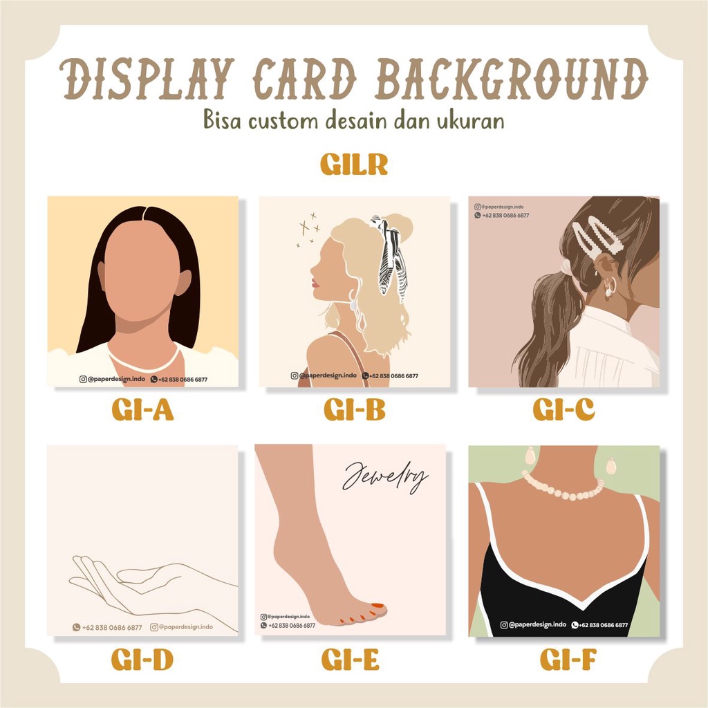 

Display Card Background Kemasan Aksesoris Masker dll Produk Alas Kemasan Etalase Kartu Custom