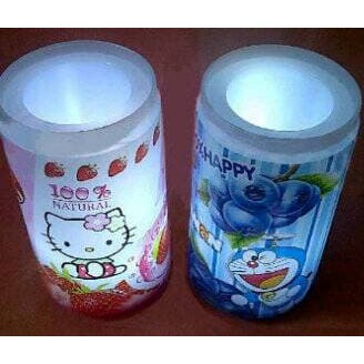 lilin elektrik gelas bulat sensor tiup hello kitty doraemon