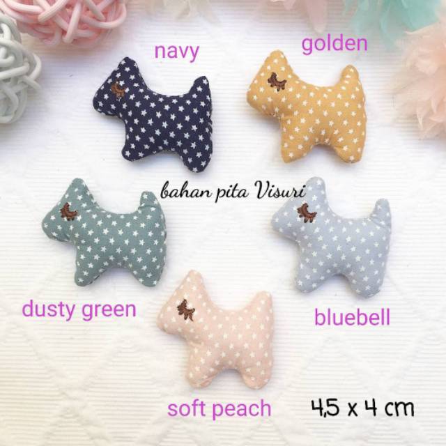 Aplikasi Dog Katun Polkadot Dacron 4,5 x 4 cm