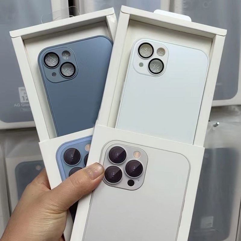 Case Kaca Buram Pelindung Penuh Tertutup Untuk iphone 14 pro max 13 pro max 12 pro max 11 pro max