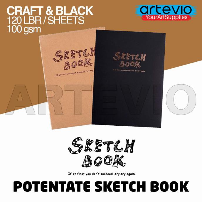 

(PERALATAN MENGGAMBAR) BUKU SKETSA / BUKU GAMBAR / POTENTATE SKETCH BOOK 142X210MM - CRAFT COVER