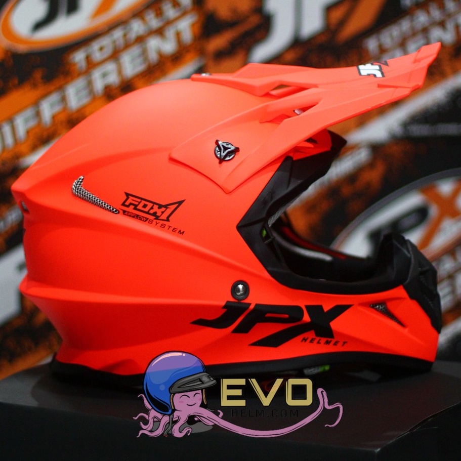 HELM JPX CROSS_SOLID - RED DOFF/ BLACK + GOOGLE SNAIL (ONGKIR 2 KG) HELM JPX TERBARU