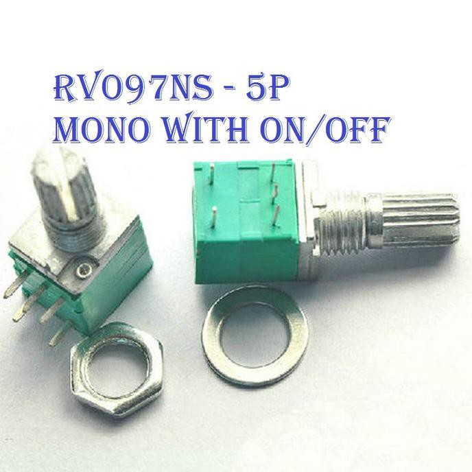 Rv097Ns Sealed Potentiometer B100K With On-Off 15Mm Mono 5P Audiopa83 Berkualitas
