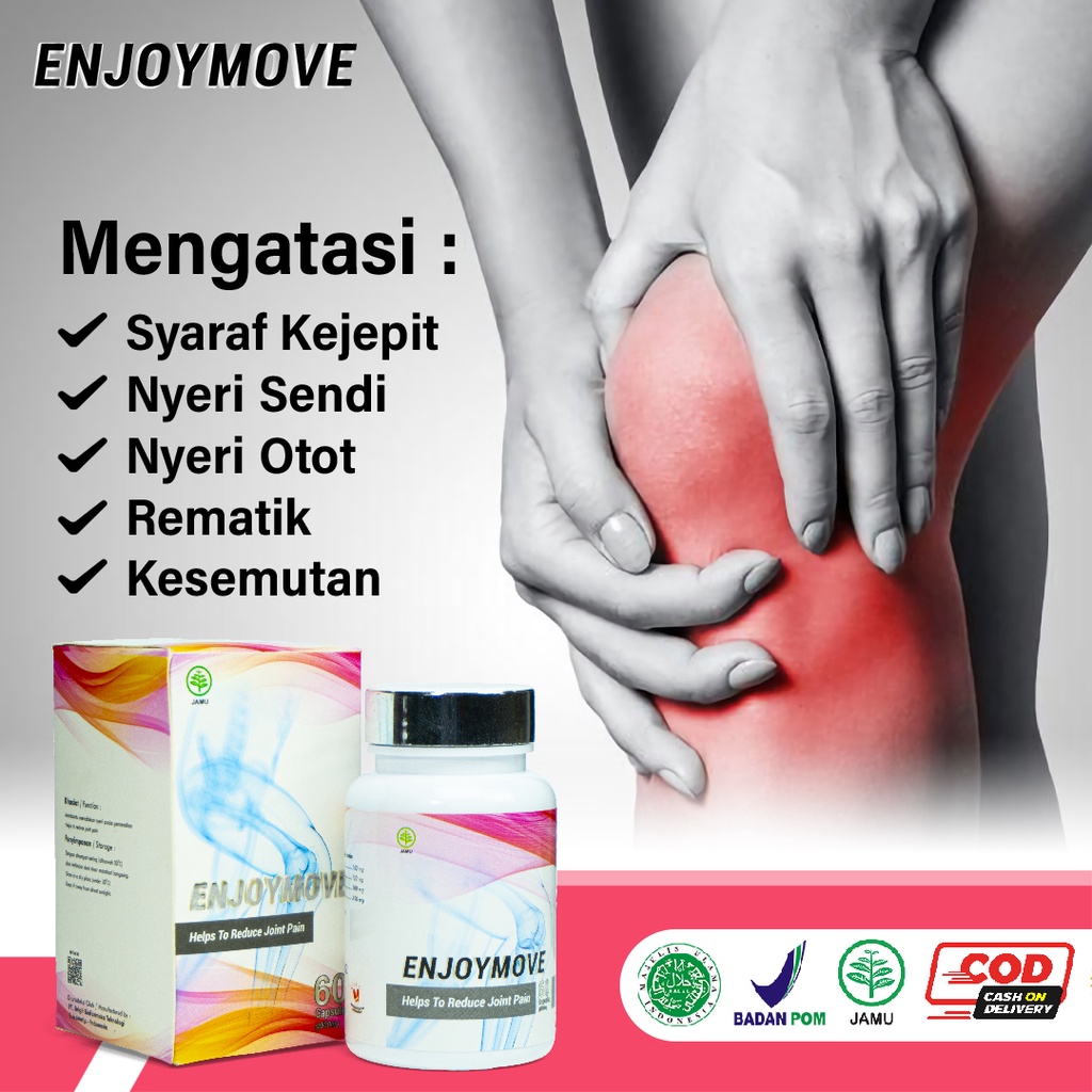 ENJOYMOVE Obat Herbal  Syaraf kejepit Keseleo Asam Urat Rematik Nyeri Sendi ASLI BPOM