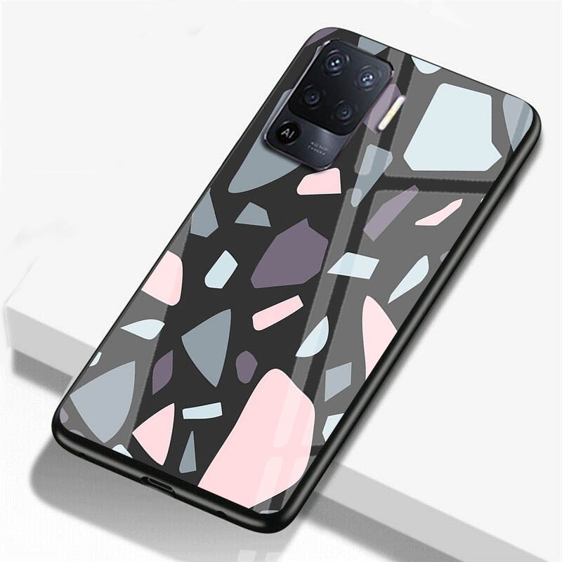SK148 Softcase Glass Marble Oppo Reno 5f - Case Reno 5f - Softcase Kaca Karakter Reno 5F 4F A53 A15S
