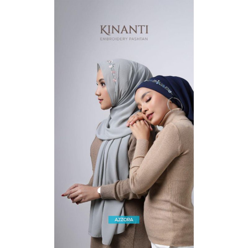 Pashmina Tali Kinanti Bordir Pastal Original Azzora Hijab