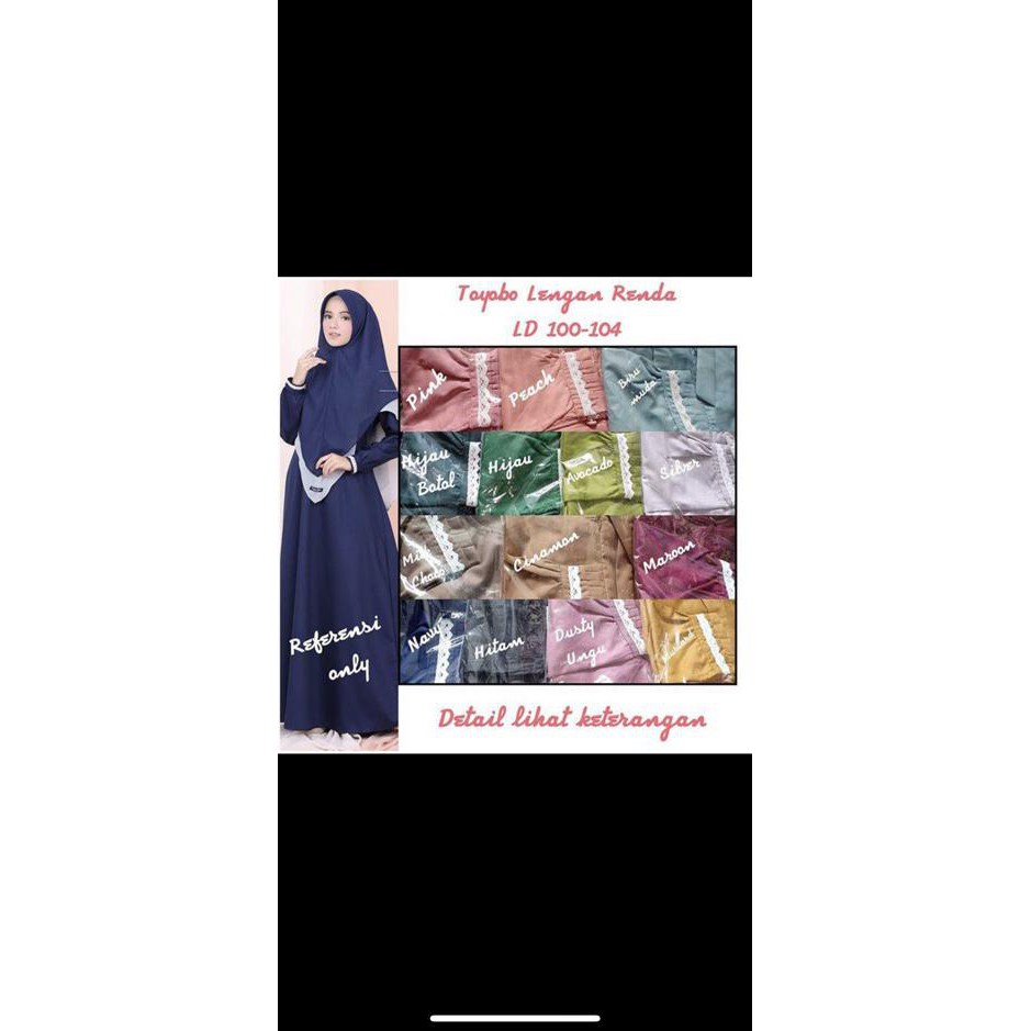 Gamis Toyobo Fodu Lengan Renda Hijau Botol