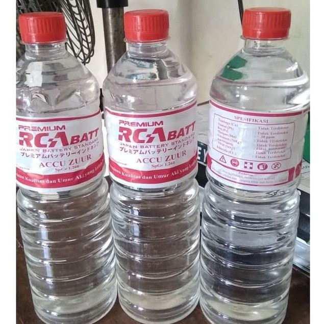 AIR AKI MERAH RCA BATT AIR ACCU ZUUR RCA BATT 1 LITER