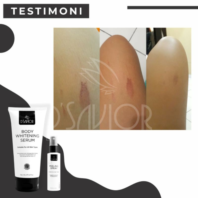 DSAVIOR WHITENING BODY SERUM &amp; PEELING SPRAY (BPOM FREE GIFT)