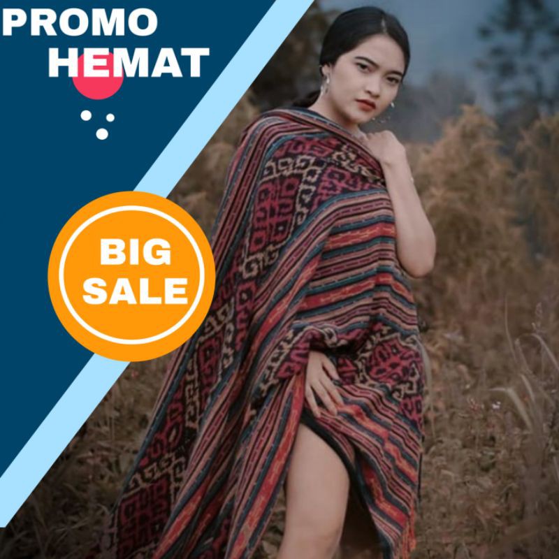 kain tenun etnik blanket motif toraja spesial motif hewan