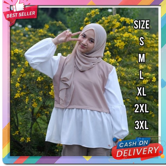 [ Alfashion ] Triva Top Blouse Polos | Atasan Kaos Aster Import | Ld 1 Keyla Blouse - Blouse Big Siz