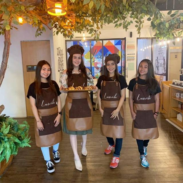 Apron barista celemek cafe apron barbershop celemek cukur rambut kanvas varian warna dan high quality sintetis for barbershop,waiter dll include bordir