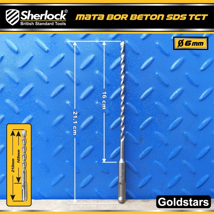 Mata Bor Beton SDS material TCT panjang 160 mm x diameter 6 mm