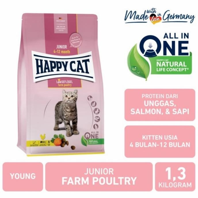 Happy Cat Junior Poultry 1.4kg 1.4 kg Geflugel Makanan Kucing Happycat