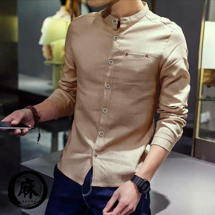 Koko Pria Dewasa Lengan Pendek Terbaru Nibras Nk 54 Brown SW250 Baju Polos Malik - Cokelat