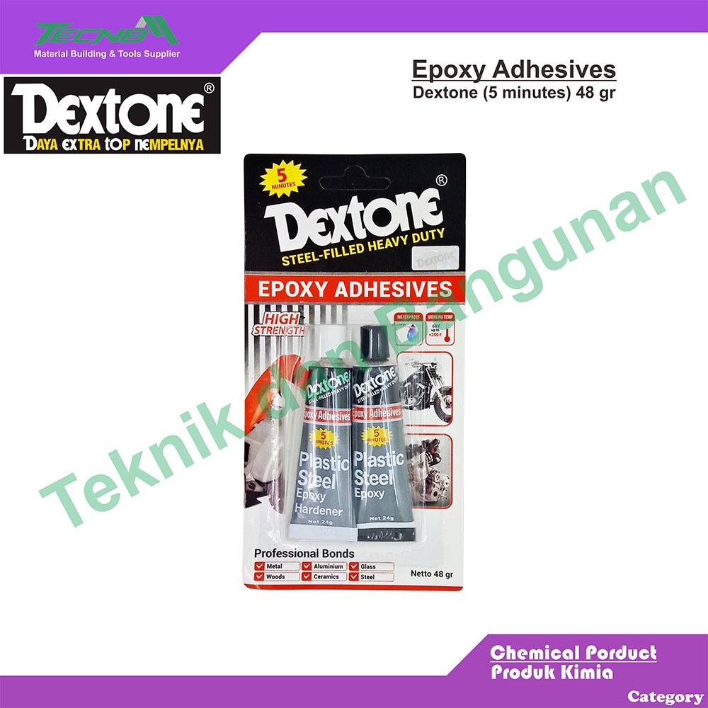Dextone 5 min 48gr Lem Epoxy Adhesive plastik steel kaca akrilik keramik Lem Campur lem Besi lem Ser
