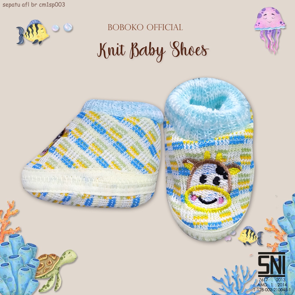 BOBOKO Sepatu Rajut Bayi 0-3 bulan motif random