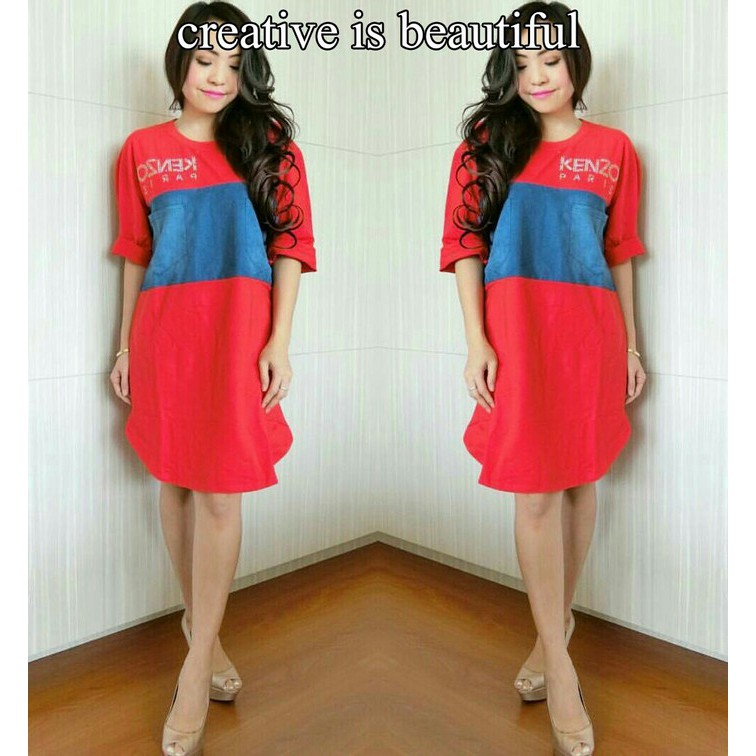 Dress Wanita Import Dress wanita Murah Dress murah Pakaian wanita Dress import Kenzo Paris Red 94FNU