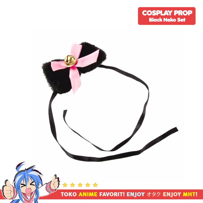 Black Neko Cat Set Cosplay Property Paw Jepit Hairpin Tail Choker