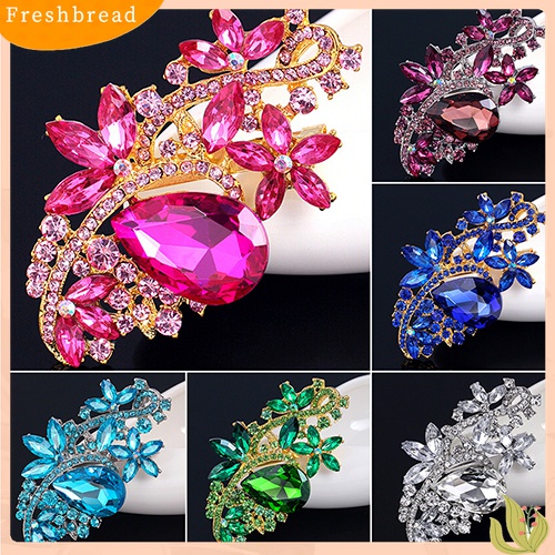 [ TERLARIS]Waterdrop Flower Brooch Pin Rhinestone Crystal Brooches Bouquet Wedding Jewelry