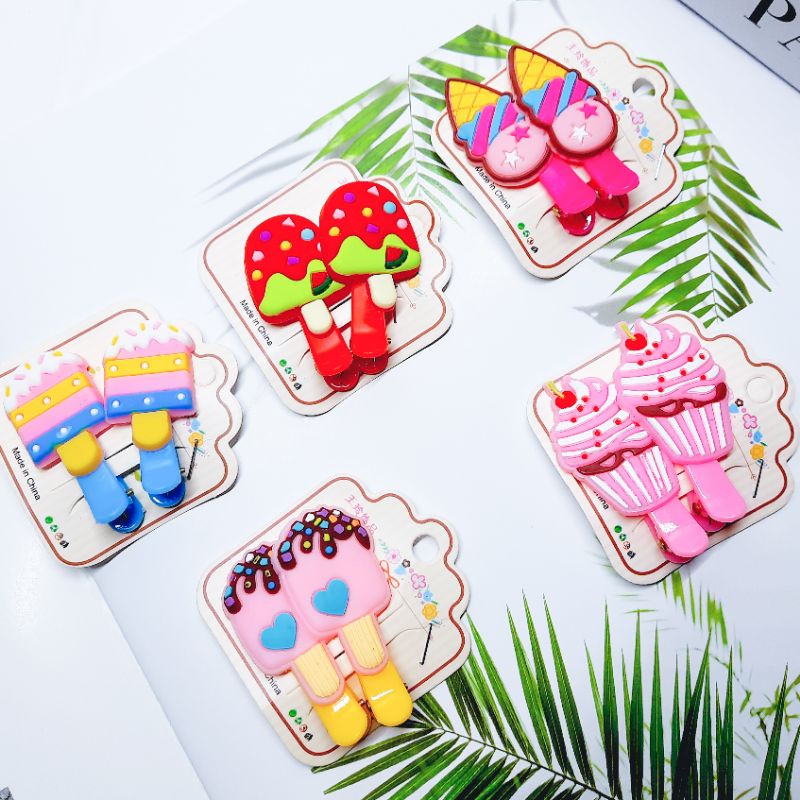 [2pcs] / 1 Pasang Jepit Anak Motif Ice Cream Korea style Best Seller