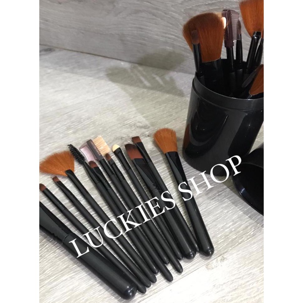 Makeup Brush Make Up Kuas Makeup 12pcs Paket Kuas Make Up + Tabung Make Up Brush Set Makeup Brush