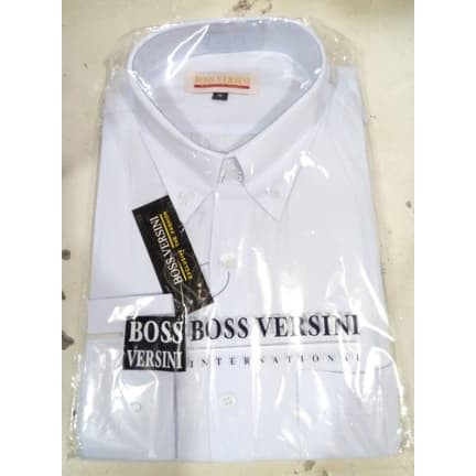 KEMEJA PUTIH LENGAN PANJANG BOSS VERSINI - ABU -ABU TUA, S