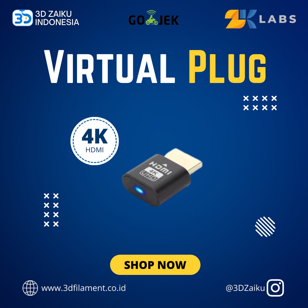 Virtual Plug 4K HDMI Dummy Adapter Virtual Display