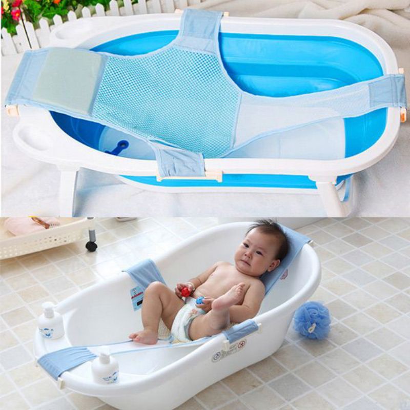 Jaring pengaman untuk bantu memandikan bayi baru lahir agar tidak terjatuh - baby bath helper -Bak Mandi Jaring Bayi Baru Lahir dengan posisi Tempat Tidur Mandi Bayi agar aman tidak tenggelam dan tidak terpeleset