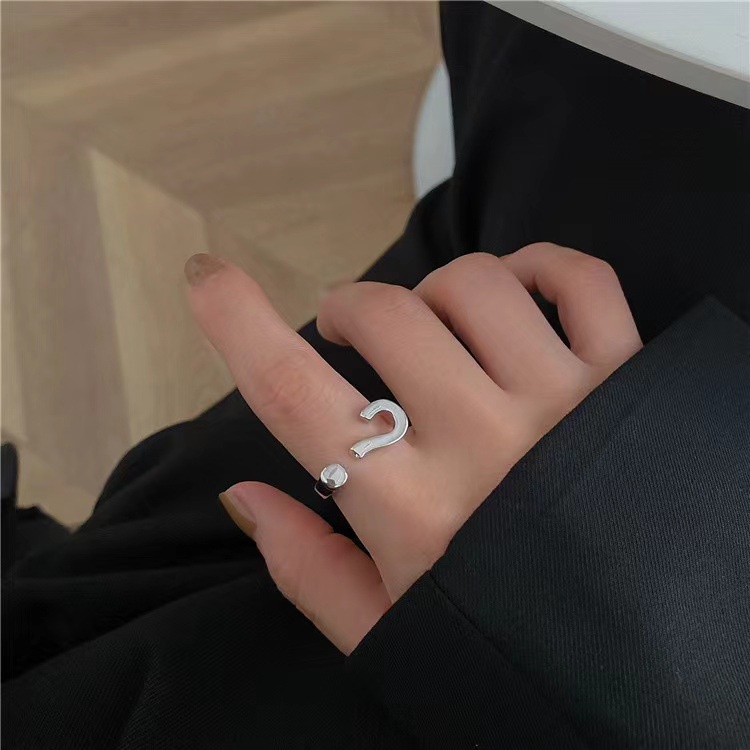 Cincin Jari Telunjuk Model Terbuka Desain Tanda Tanya Untuk Pria