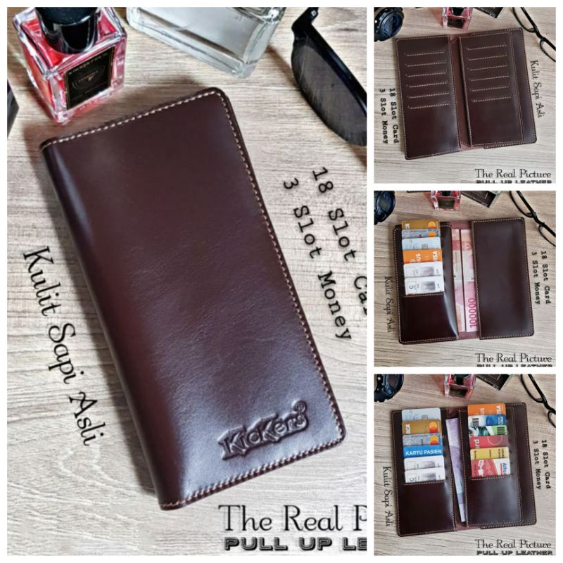 Dompet Panjang  Pria Kulit Asli Embos Kickers - 100% Kulit Sapi Asli